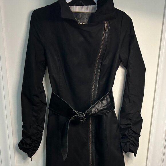Mackage Trench Coat in Black Size PSmall - Picture 2 of 16